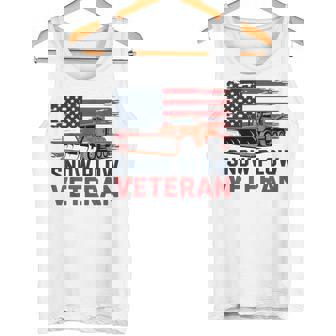 Snow Plow Veteran American Flag Retired Winter Worker Humor Tank Top | Mazezy