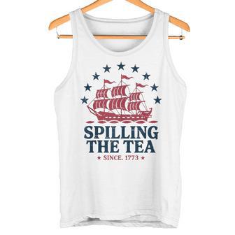 Spilling The Tea Since 1773 US History Teacher 4th Of July Tank Top Tank Top | Mazezy