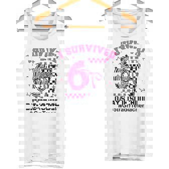 I Survived 67 Days Leopard Checkered 6 7 5th Grade Teacher Tank Top | Mazezy