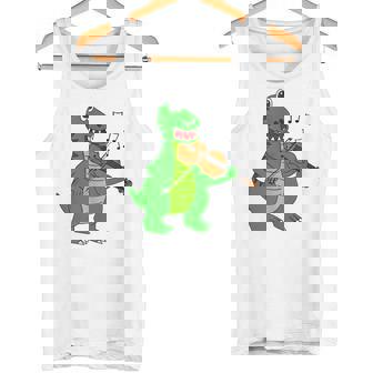 T-Rex Playing Violin Violinist Music Teacher Dinosaur Tank Top Tank Top | Mazezy
