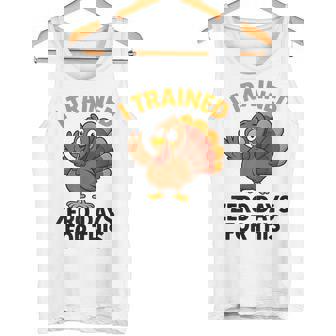 I Trained Zero Days For This Turkey Thanksgiving Fall Humor Tank Top | Mazezy