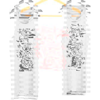 Trendy California Republic Landmarks Map Outlineintage タンクトップ - Kawaiitshirt