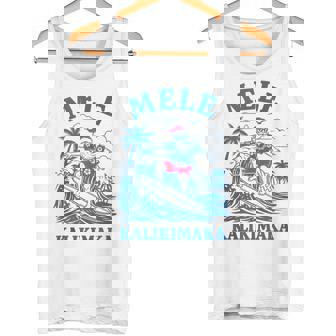 Vintage Mele Kalikimaka Retro Surfing Santa Hawaii Christmas Tank Top Tank Top | Mazezy