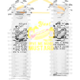 Yes Give Me More Mustard Sauce Lover Hotdog Vintage Premium Tank Top | Mazezy
