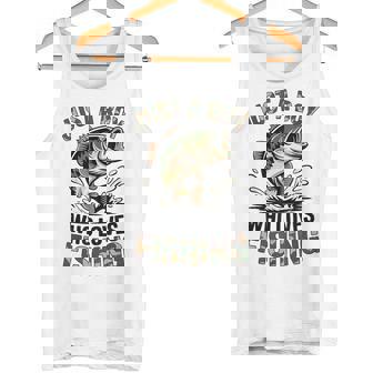 Youth Just A Boy Who Loves Fishing Bass Fish Camo Old School Tank Top | Mazezy
