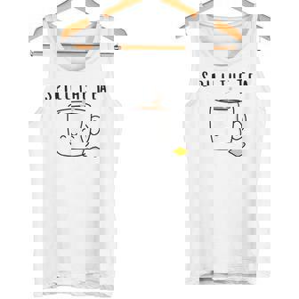 お茶をこぼす 友情 お茶好きの人 かわいい かわいい 湯呑み パーティー タンクトップ - Kawaiitshirt