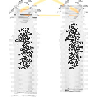 かわいいタツノオトシゴ ポリネシア トライバル マオリ柄 タツノオトシゴ 長袖tシャツ タンクトップ - Kawaiitshirt