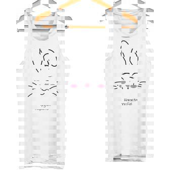 かわいいバニーフェイス イースターバッグ ピンク ハート イースター タンクトップ - Kawaiitshirt