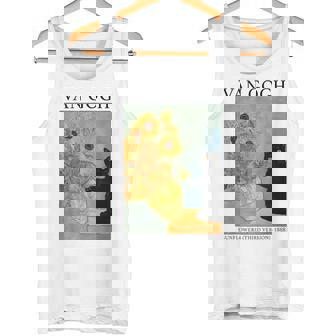 ひまわりと黒猫のヴィンテージアート 猫好き 猫飼い 猫 ネコ ねこくろねこ好き 面白い タンクトップ - Kawaiitshirt