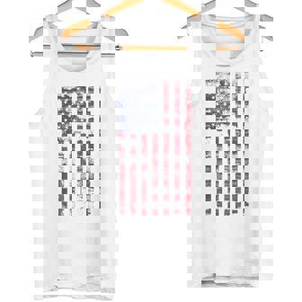 アメリカ国旗 メンズ レディース キッズ アメリカ国旗 愛国的なグランジ タンクトップ - Kawaiitshirt