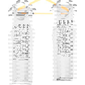 ウクレレ楽器 ウケ ヴィンテージ 特許 図面 プリント タンクトップ - Kawaiitshirt