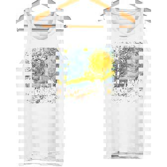 カエル 星月夜 面白い カエル ゴッホ 美的アート ミーム タンクトップ - Kawaiitshirt