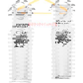 カバ ヴィンテージ シンプル ミニマリスト カバ グラフィック タンクトップ - Kawaiitshirt