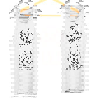 トイ プードル シルエット ラインアート 犬がいると人生はもっと楽しい デザイン タンクトップ - Kawaiitshirt