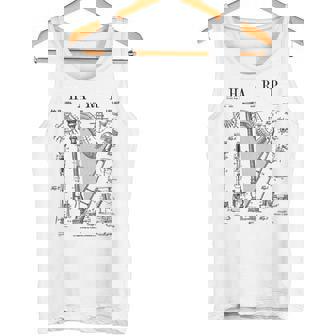 ハープ ヴィンテージ 特許ハーピスト ドローイングプリント タンクトップ - Kawaiitshirt