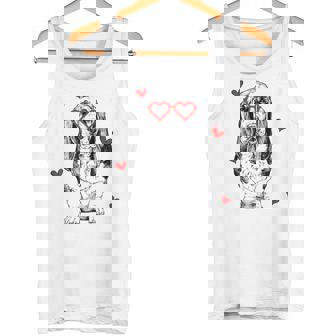 バセットハウンド ハートグラス バレンタインデー 犬 ママ タンクトップ - Kawaiitshirt