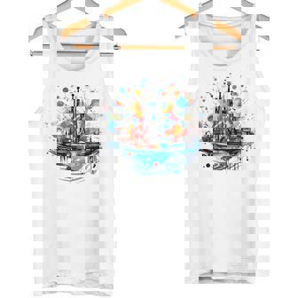 バルセロナのサグラダ ファミリアの美しいイラスト タンクトップ - Kawaiitshirt