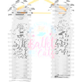 バレエダンサー ダンスガール バレリーナ 猫 気が散りやすい タンクトップ - Kawaiitshirt