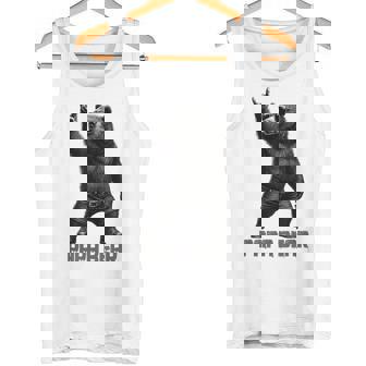 パパベア グリズリーベア ロックジェスチャー クールなパパ グリズリーベア タンクトップ - Kawaiitshirt