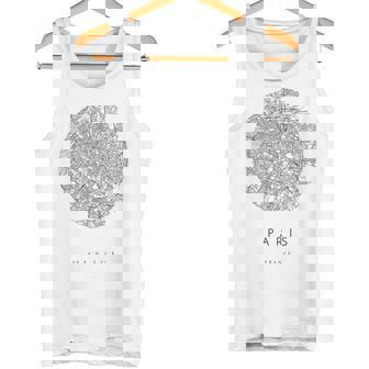 パリ フランス コーディネート 地図 故郷 タンクトップ - Kawaiitshirt