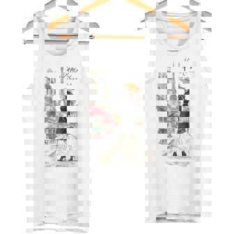 パリジャン エレガンス エッフェル塔 ファッション アート パリ フランス タンクトップ - Kawaiitshirt