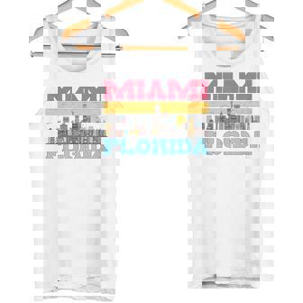 マイアミ フロリダ州 都市景観 お土産 モダン マイアミスカイライン タンクトップ - Kawaiitshirt