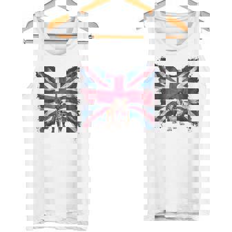 ユニオンジャックバンダナをかぶったブリティッシュブルドッグ、かわいい英国国旗。 タンクトップ - Kawaiitshirt