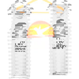 レトロ ヴィンテージ サンセット 2024 I Love Hummers コリブリ ハチドリ タンクトップ - Kawaiitshirt