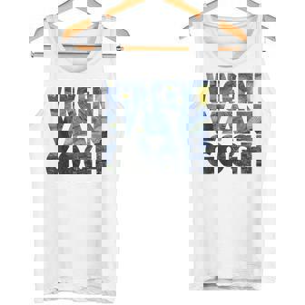 ヴィンセント・ヴァン・ゴッホ作「星月夜」 テキスト ミュージアムアート タンクトップ - Kawaiitshirt