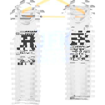 ヴィンテージ ニューヨーク Jfk 空港コード トラベルデイ レトロ Nyc 長袖tシャツ タンクトップ - Kawaiitshirt