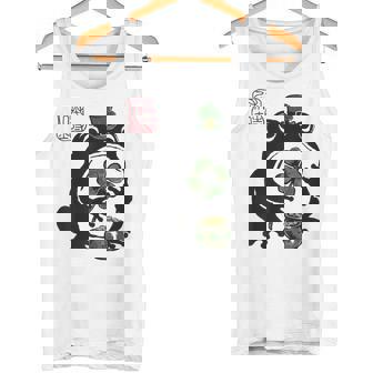 不機嫌そうなカエル 面白い 聖パトリックデー クローバーリーフ アニメ 日本語 タンクトップ - Kawaiitshirt