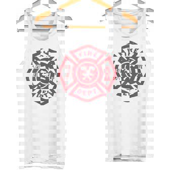 伝統的な消防署救助隊員エンブレムアート。 タンクトップ - Kawaiitshirt
