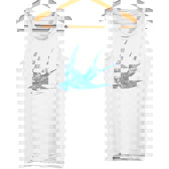 古びたツバメの青い鳥 シルエット 鳥 鳥 イラスト タンクトップ - Kawaiitshirt