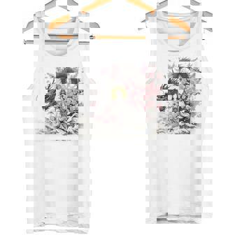 日本 浮世絵 観音菩薩 竜 桜 波 バックプリント 長袖tシャツ タンクトップ - Kawaiitshirt