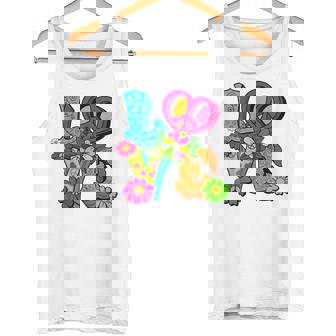 明るくカラフルな愛と平和 ピースサイン フラワートップ タンクトップ - Kawaiitshirt