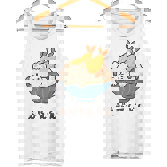 海老天丼 天丼 えび ご飯 ねこ 白猫 天丼好き 猫好き おもしろ かわいい猫 イラスト 猫キャラ 癒し 系 タンクトップ - Kawaiitshirt