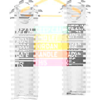 落ち着いて、ジョーダンにこの面白いレトロな引用を任せてください タンクトップ - Kawaiitshirt