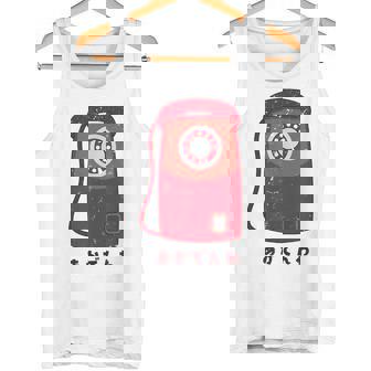 赤電話 赤公衆電話 昭和 レトロ 昭和家電 昭和風 イラスト シンプル おもしろ かわいい タンクトップ - Kawaiitshirt