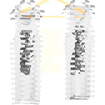 面白いtシャツ シュナウザー 犬 ギター イヌ メンズ 犬好き グッズ かわいい おもしろ 面白い 服 ネタ タンクトップ - Kawaiitshirt