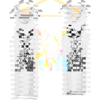 鮮やかなカンガルー、ネクタイ付き。 タンクトップ - Kawaiitshirt