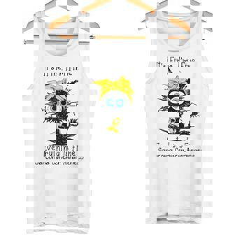 黒猫大丈夫だよ元気だ肉腫啓発 タンクトップ - Kawaiitshirt