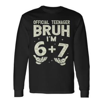13Th Birthday Boys N Official Nager Six Seven Meme 6-7 Long Sleeve T-Shirt - Thegiftio UK