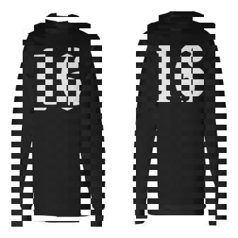 16番 16番 番号付き 長袖Tシャツ - Kawaiitshirt