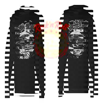 1950年代ロックンロールクラシックカーとサイコロロカビリー 長袖Tシャツ - Kawaiitshirt