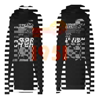 1951年10月 誕生日 長袖Tシャツ - Kawaiitshirt