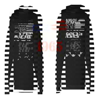 1965年以来素晴らしいヴィンテージアメリカ国旗クラシック1965年8月。 長袖Tシャツ - Kawaiitshirt