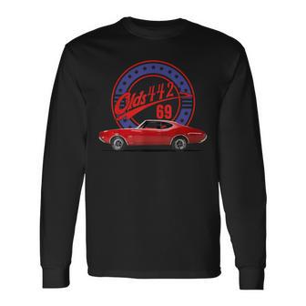 1969 69 Olds 442 Muscle Car Long Sleeve T-Shirt - Thegiftio UK