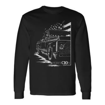 1970-1972 C10 Custom Truck Perfection C10 Truck Silhouette Long Sleeve T-Shirt - Thegiftio