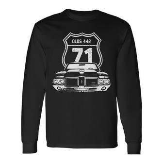 1971 71 Olds 442 Muscle Car Long Sleeve T-Shirt - Thegiftio UK
