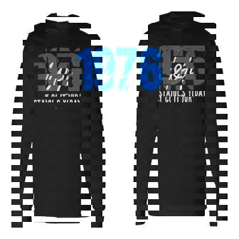 1976 誕生日 五十路祝い 50歳 大人の節目 クールでシンプルな数字デザイン 長袖Tシャツ - Kawaiitshirt